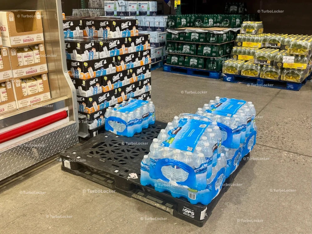 40 Packs Of Kirkland Bottled Drinking Water On A Pallet