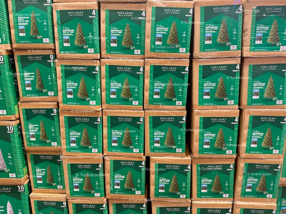 7.5ft Christmas Tree Retail Boxes Stacked