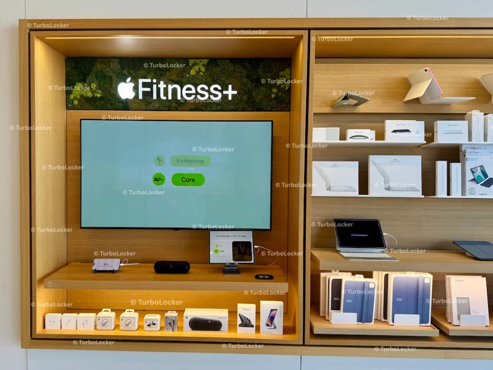 Apple Fitness+ Promotional Display And iPad Accessories