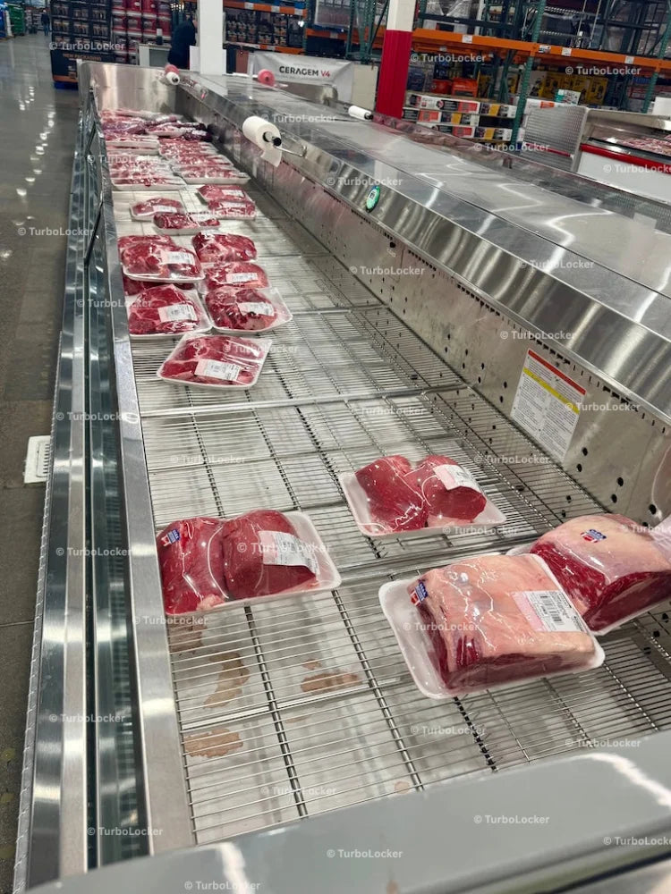 Beef Cuts On Display At A Warehouse Store