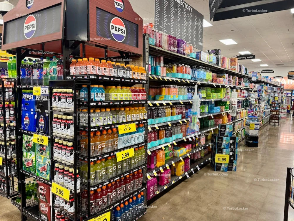 Bottled Beverage Drinks Aisle At A Grocery Store