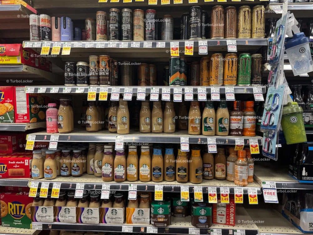 Bottled Coffee Drinks At A Grocery Store