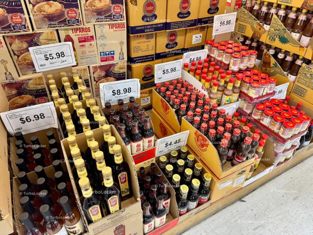 Bottles of Fish Sauce At A Vietnamese Market