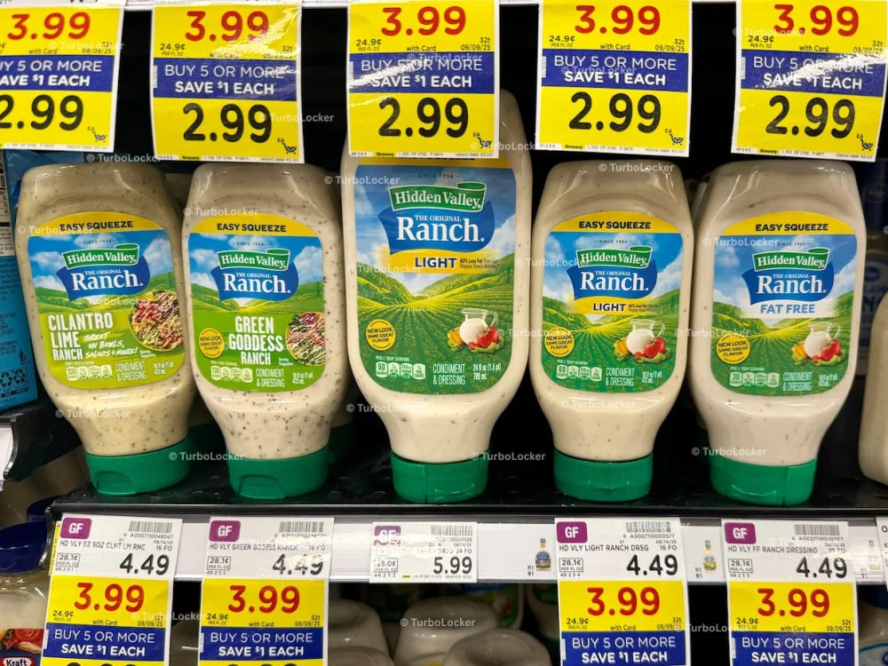 Bottles Of Ranch Salad Dressing Varieties At A Grocery Store