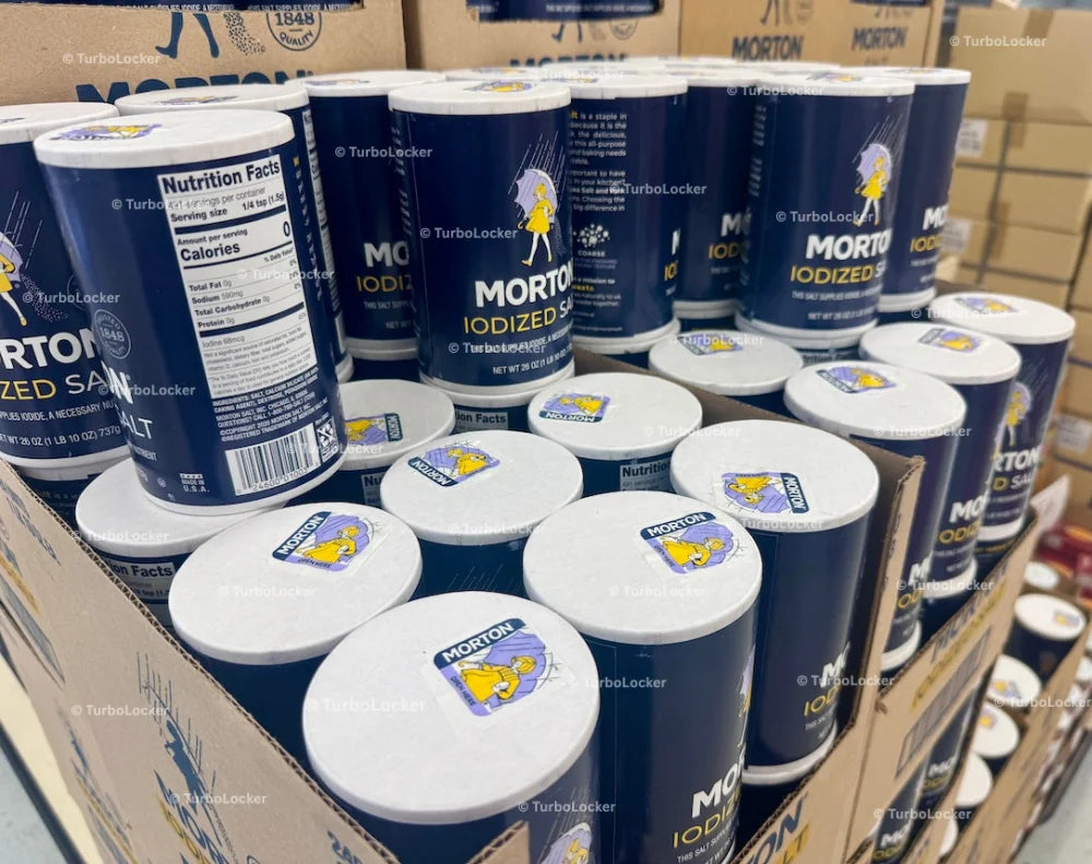 Boxes of Morton Ionized Salt Containers