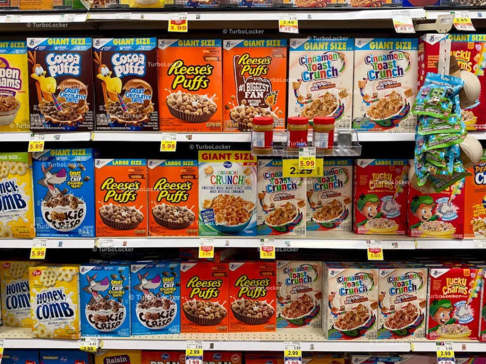 Breakfast Cereal On Shelving