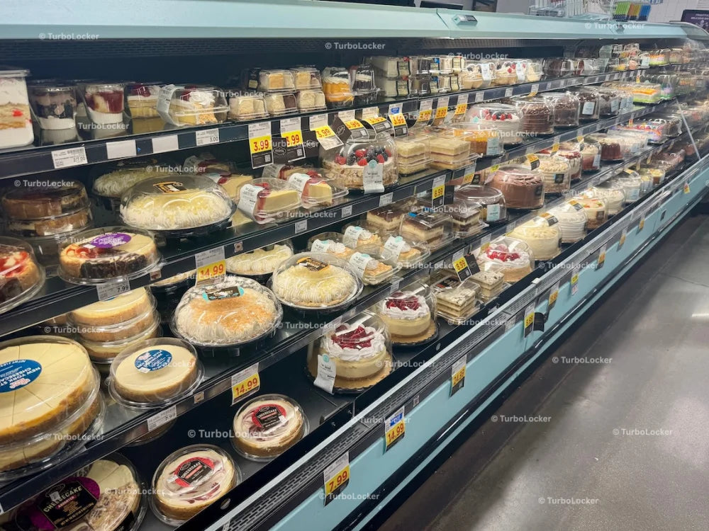 Cakes On Display At A Grocery Store Bakery Area