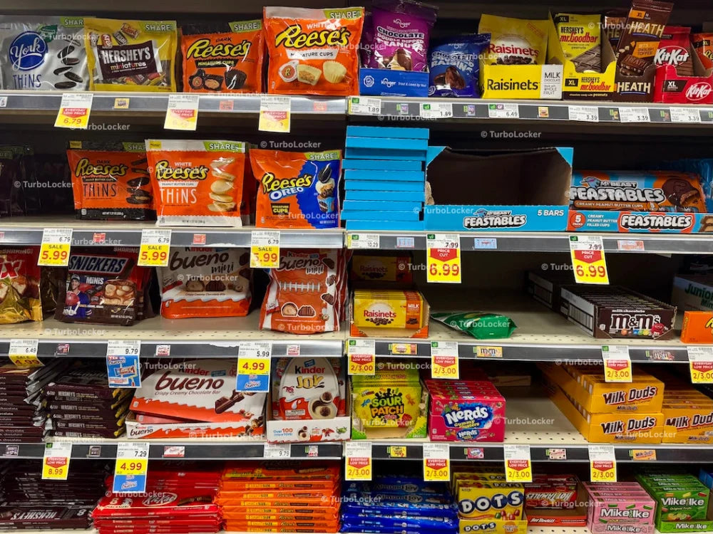 Candy On Shelving At A Grocery Store