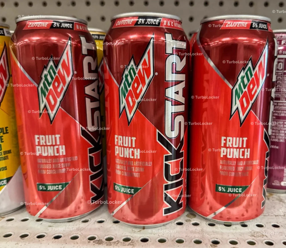 Cans Of Mountain Dew Fruit Punch Kick Start