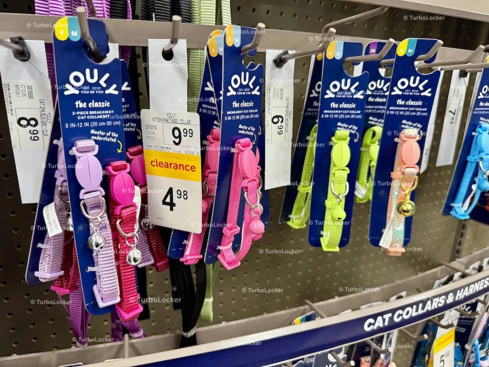 Cat Collars Hanging On Hooks