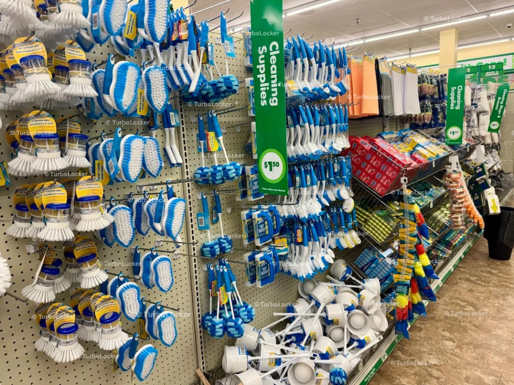 Cleaning Supplies Aisle At a Dollar Tree Store