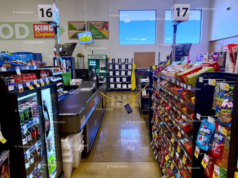 Closed Grocery Store Checkout Aisle