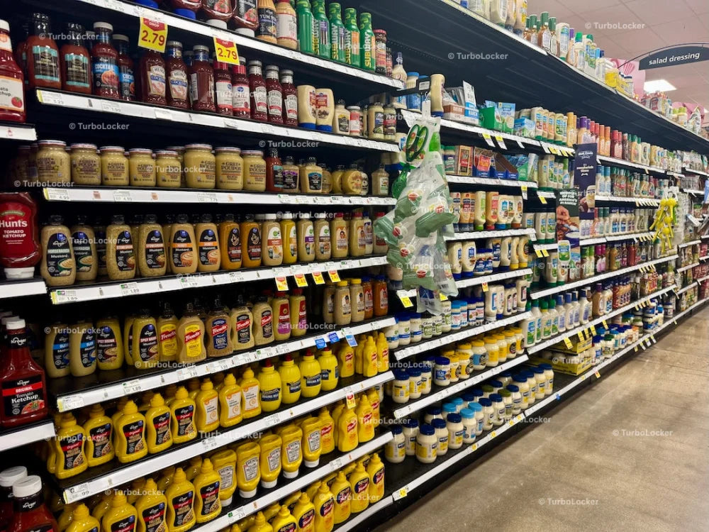 Condiments Isle At A Grocery Store