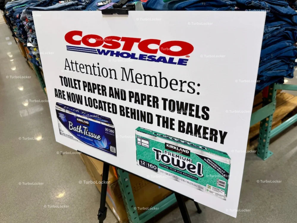 Costco Product Relocation Sign