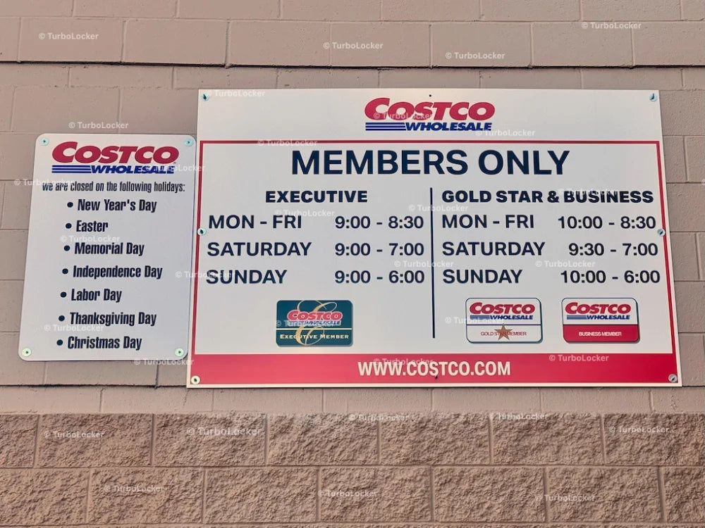 Costco Store Hours Exterior Sign