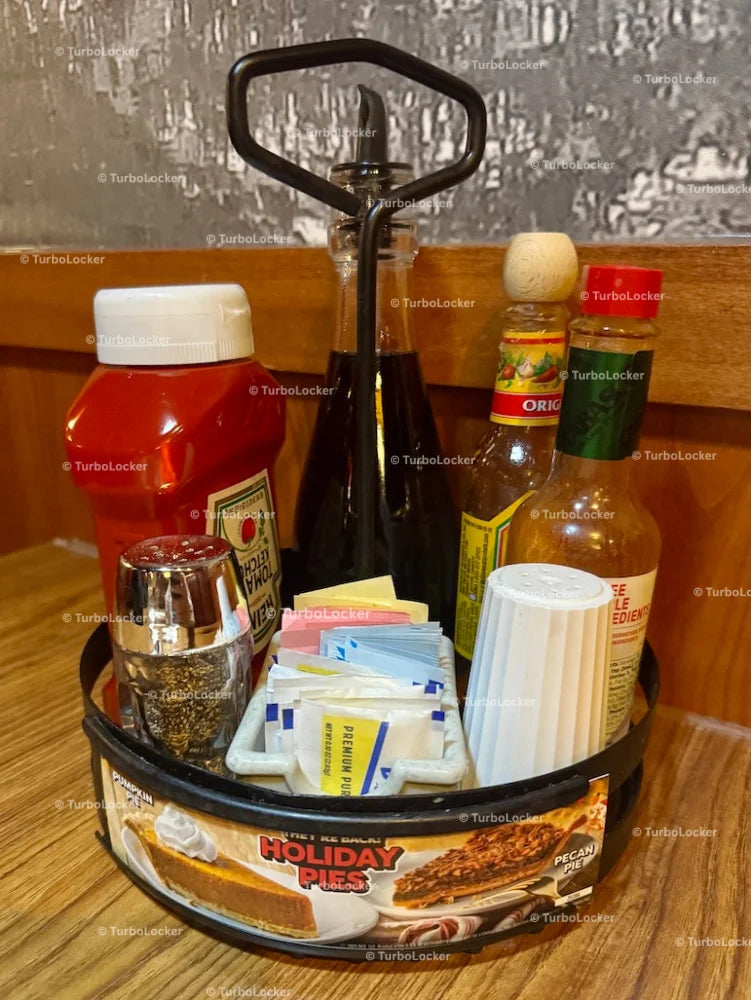 Denny’s Condiment Caddy On Booth Table