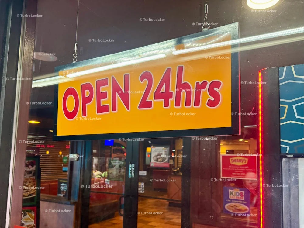 Denny’s Diner Open 24 Hours Sign