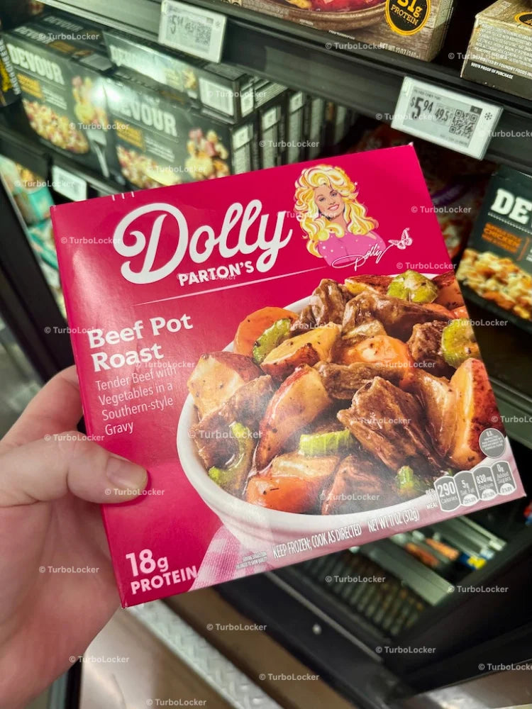 Dolly Parton’s Beef Pot Roast Microwave Meal Box
