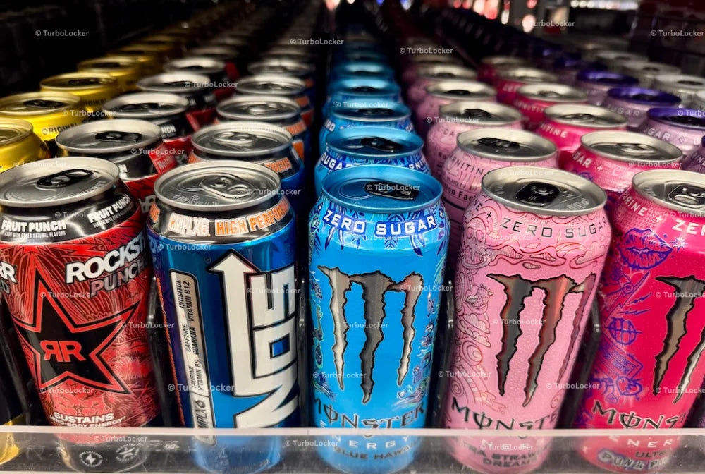 Energy Drinks On A Shelf