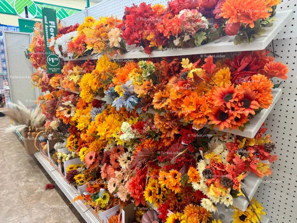 Fall Themed Floral Decorations At A Dollar Store