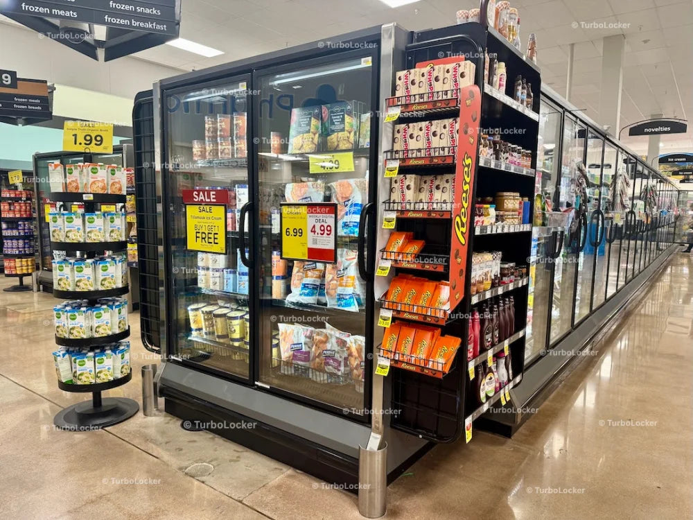 Frozen Food Isle At A Grocery Store