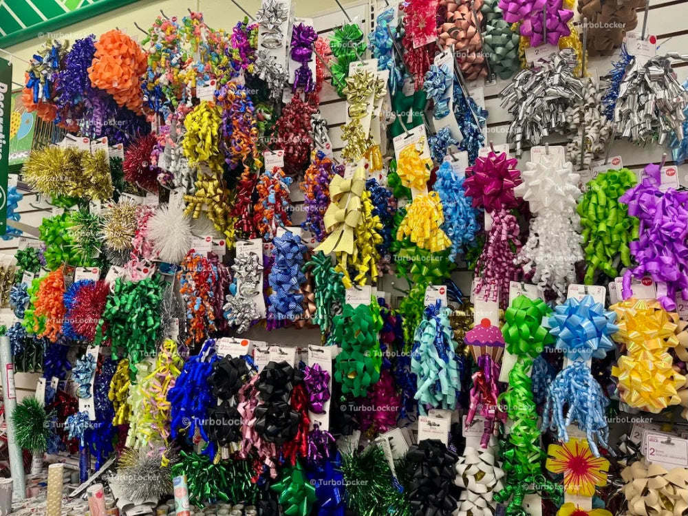 Gift Bows And Ribbons At A Dollar Tree Store