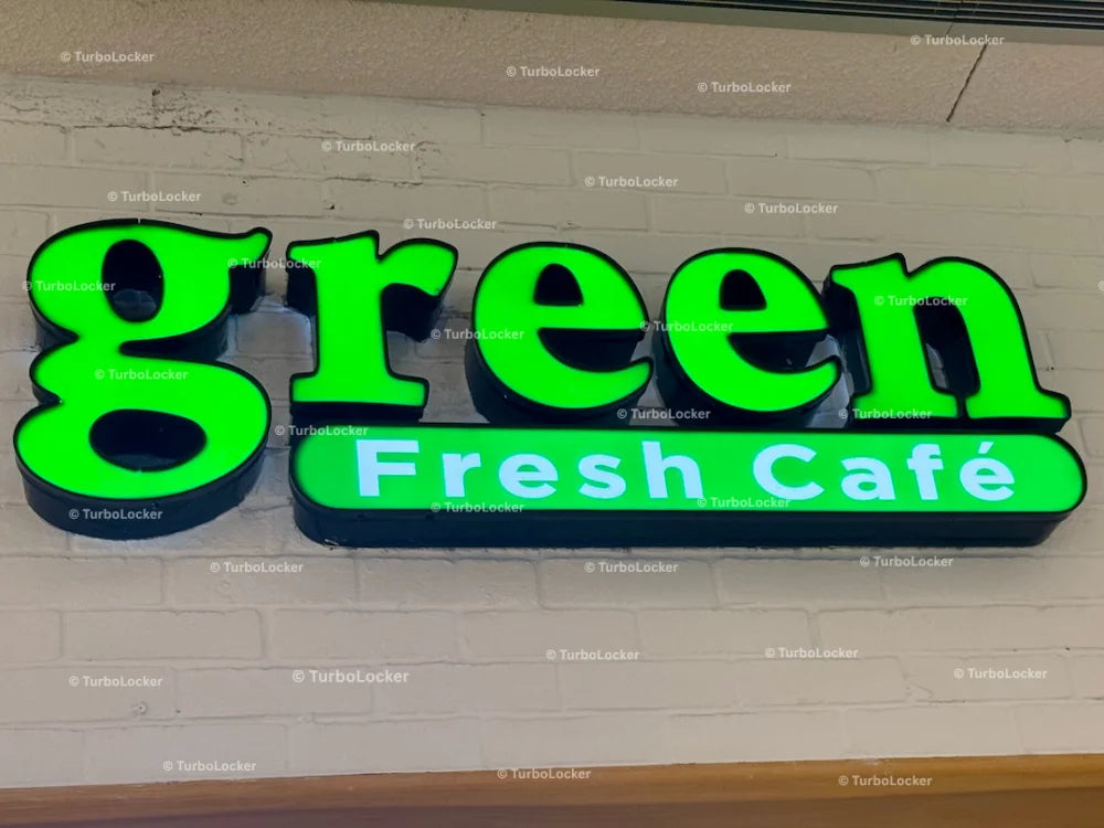 Green Fresh Cafe Logo Sign