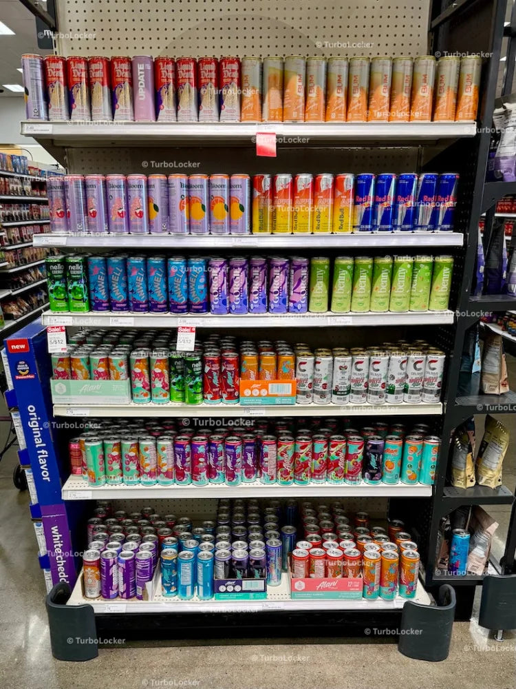 Grocery Store Energy Drink End Cap