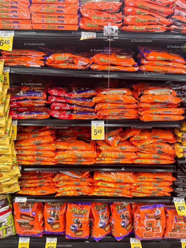 Halloween Candy On A Shelf At A Grocery Store