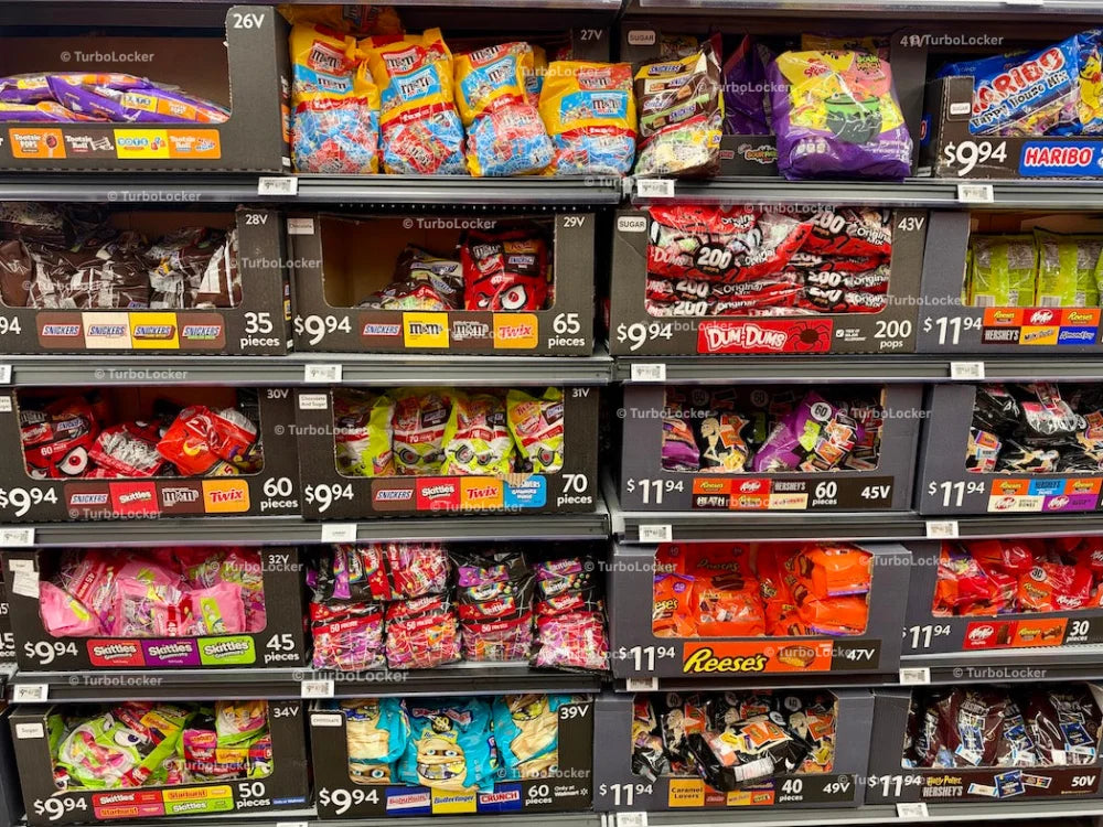 Halloween Candy On Shelving