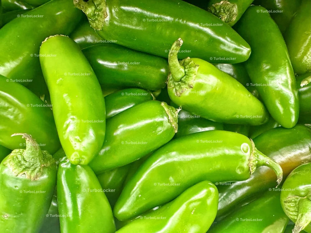 Jalapeño Peppers On Display In A Grocery Store