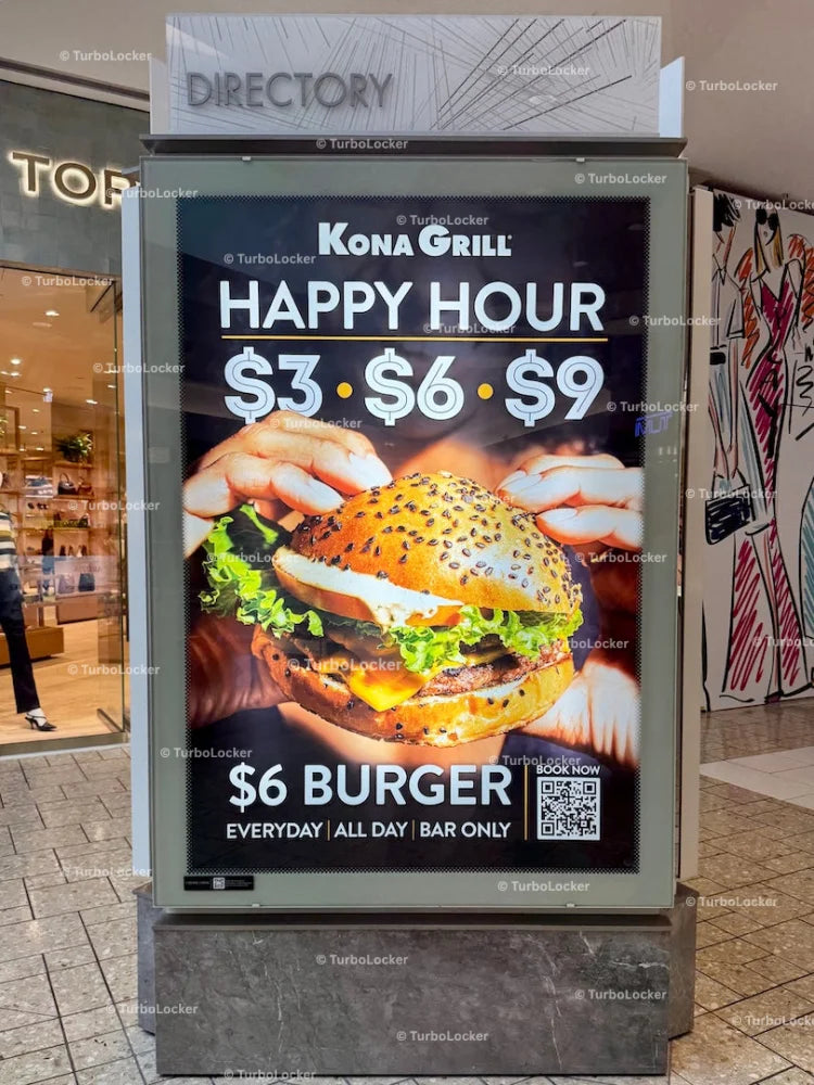 Kona Grill Happy Hour Promotional Display
