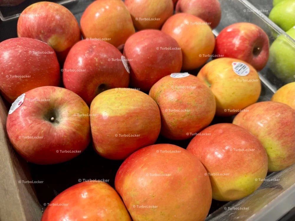 Large Fuji Apples On A Display Table