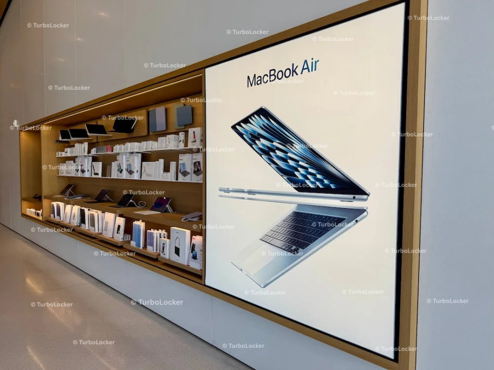 MacBook Air Signage iPad Display And Accessories At An Apple Retail Store