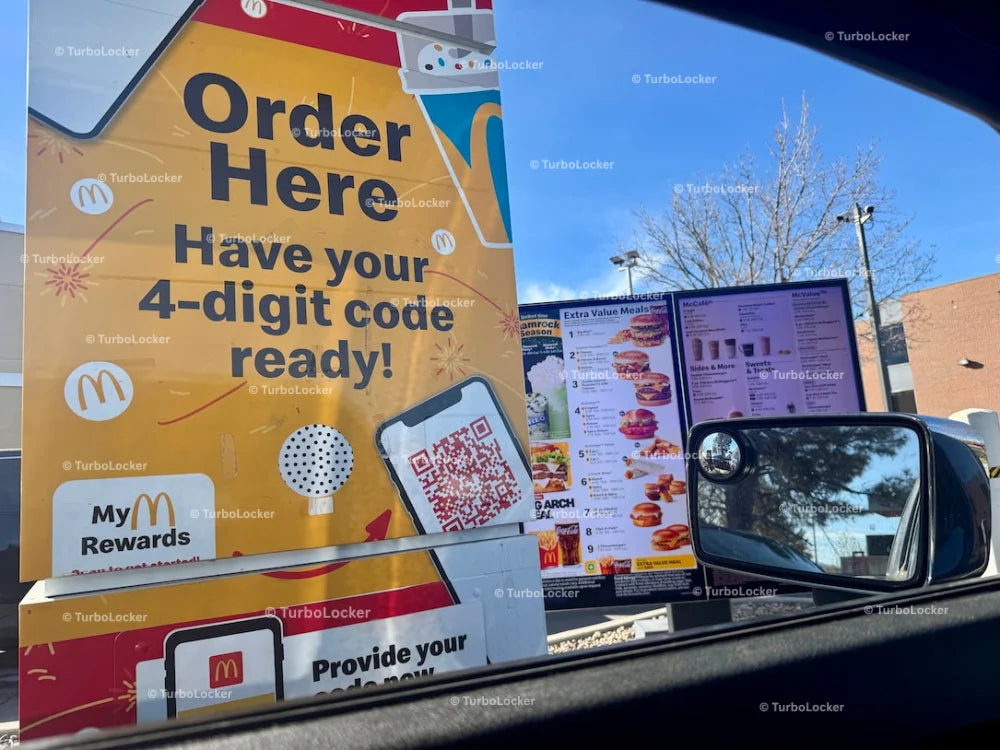 McDonalds Drive Thru Mobile Order Promotional Sign And Menu