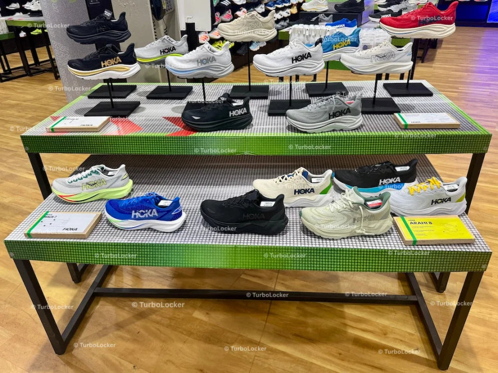 Men’s Hoka Shoe Display