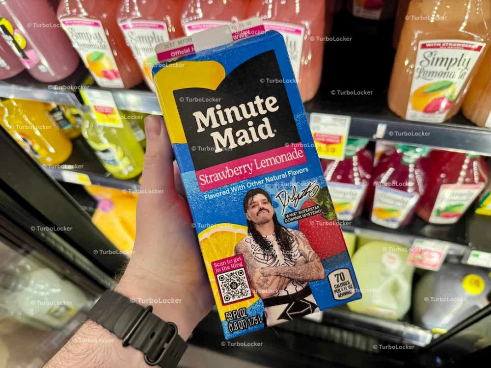 A Hand Holding Minute Maid Strawberry Lemonade