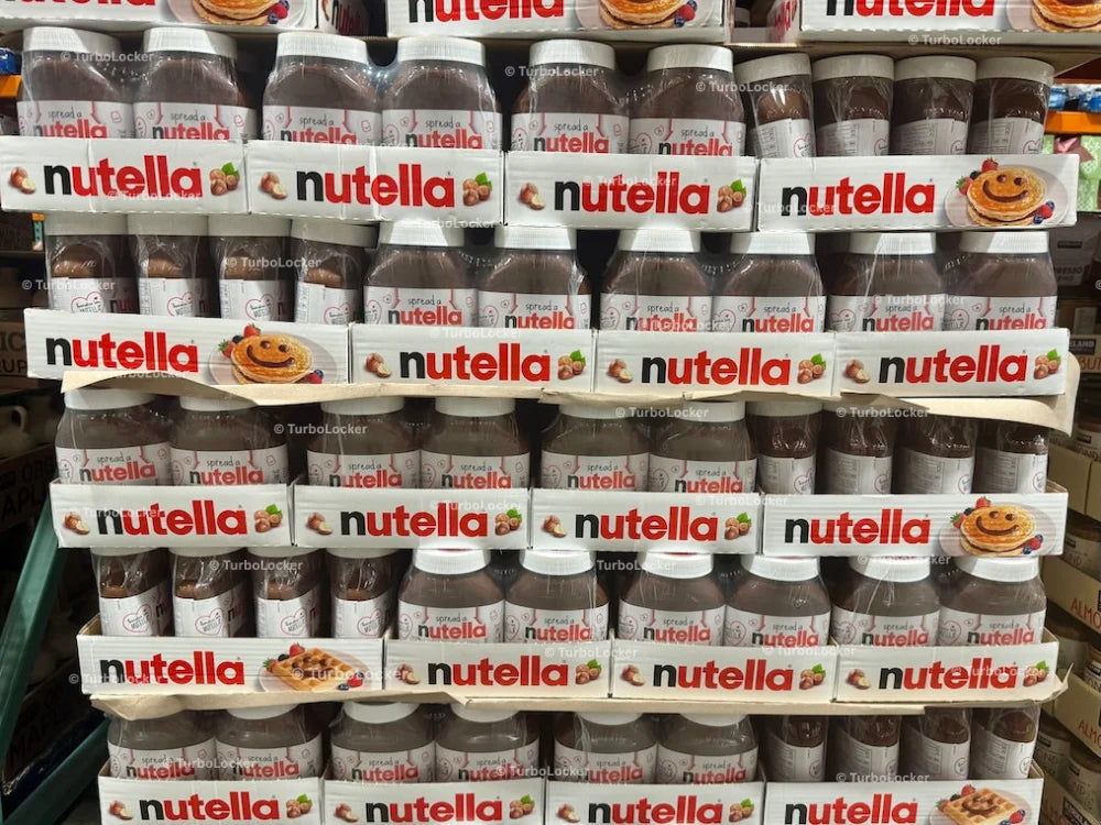 Nutella Jars Stacked In A Warehouse Store