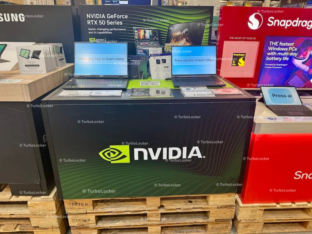 NVidia GeForce RTX50 Series Promotional Display And Gaming Laptops