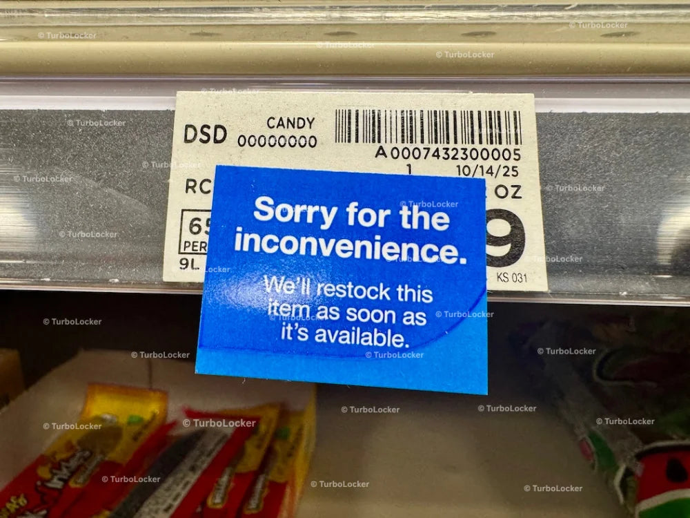 Out Of Stock Label On Shelf