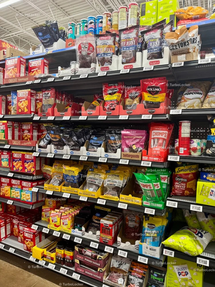 Packaged Jerky Products On Shelving
