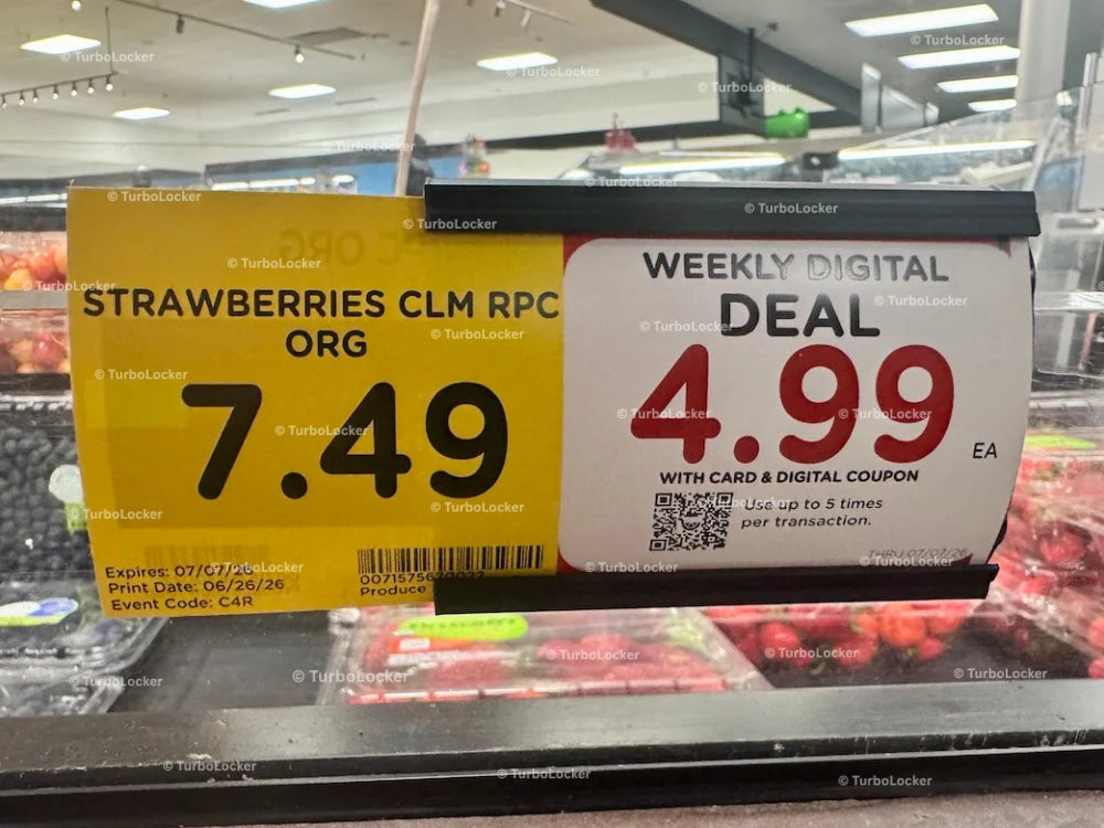 Packaged Strawberries On Sale Tag