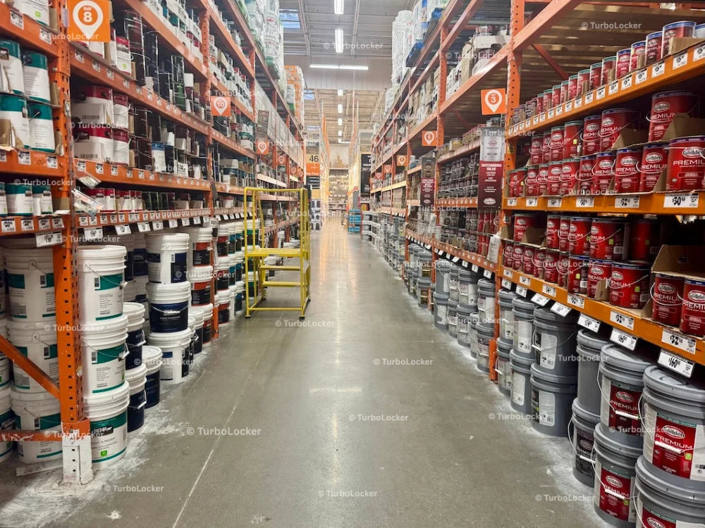 Paint Aisle At A Hardware Store