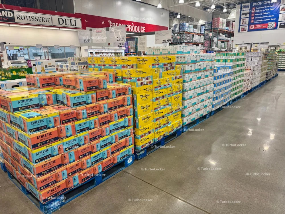 Pallets of Alcohol At A Warehouse Store