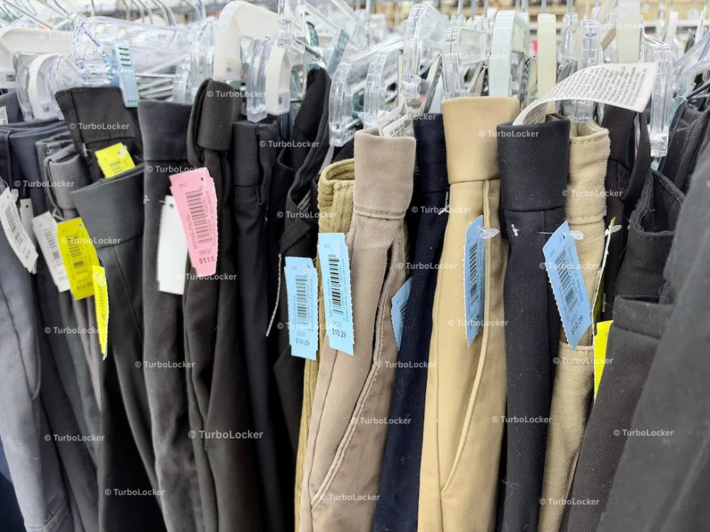 Pre Owned Men’s Pants At A Thrift Store (Close Up)