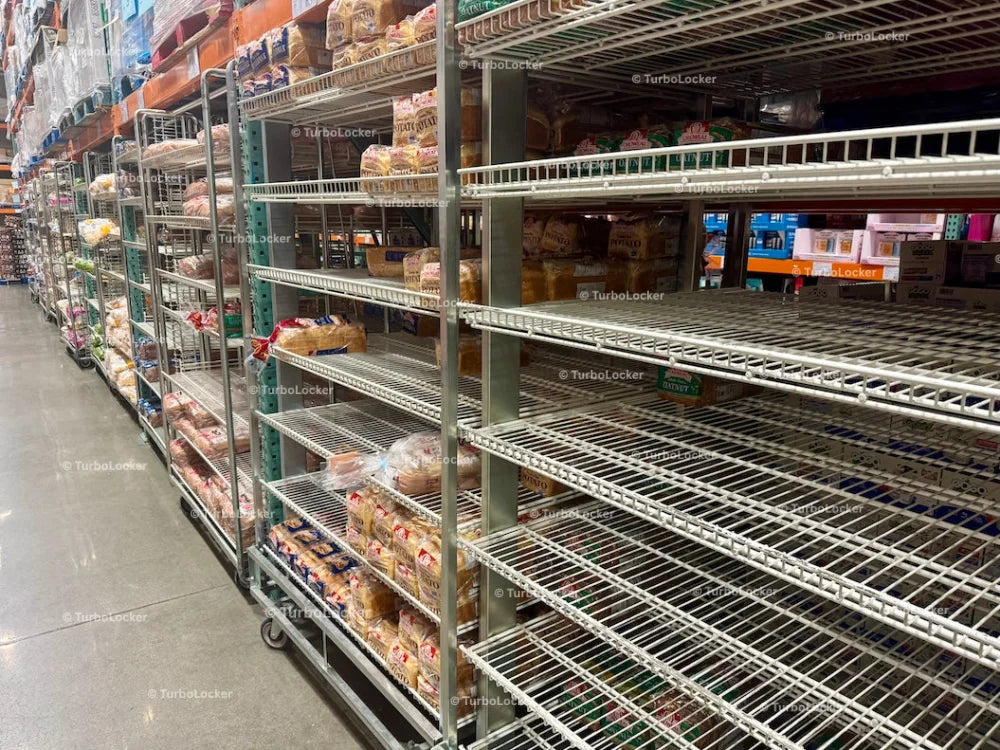 Racks Of Bread Loafs At Costco