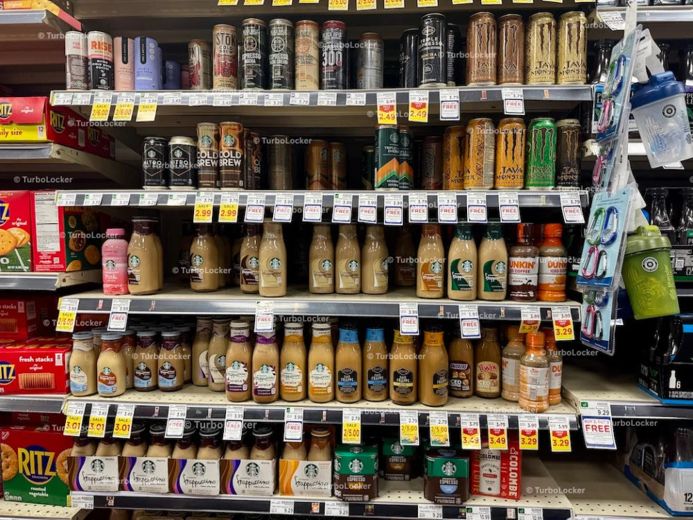 Ready To Drink Coffee Flavors On Shelving