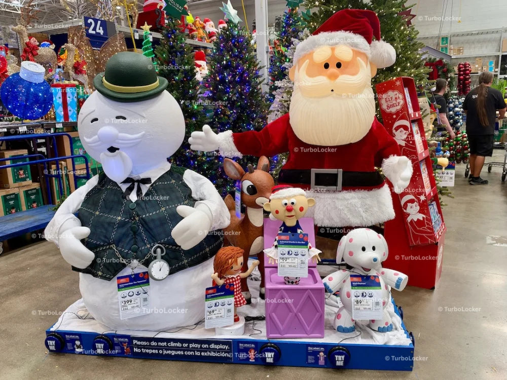 Santa Snowman Reindeer And Friends Display
