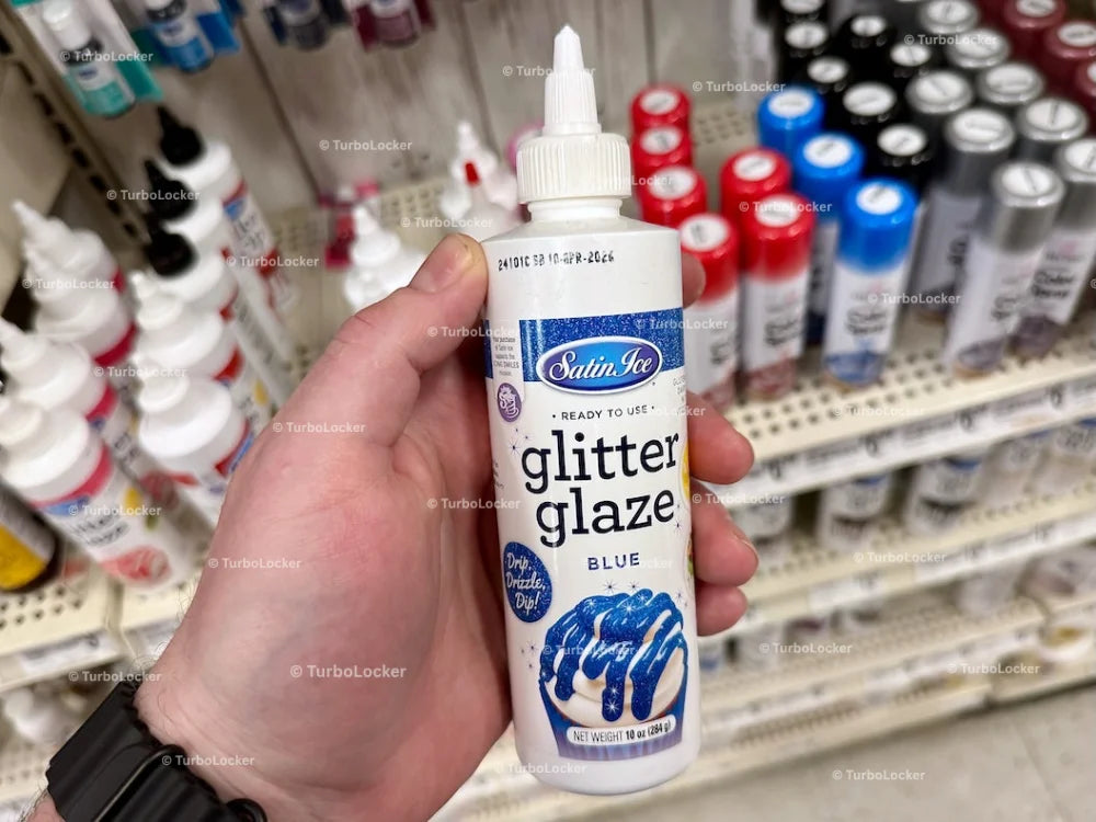 Satin Ice Blue Glitter Glaze