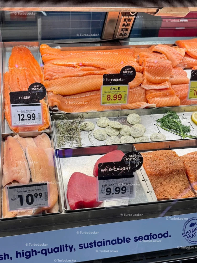 Seafood Selection At A Grocery Store